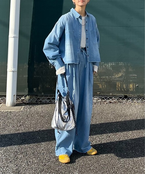 notch.（ノッチ）の「【notch.by KR 】カットオフデニムシャツ（シャツ/ブラウス・レディース・ブルー/ネイビー/ダークネイビー・M）」の12枚目の写真