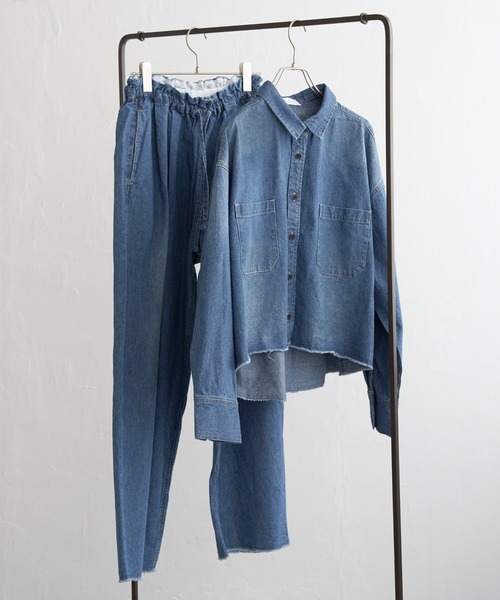 notch.(ノッチ)の「【notch.by KR 】カットオフデニムシャツ(シャツ/ブラウス・レディース・ブルー/ネイビー/ダークネイビー・M)」の22枚目の写真