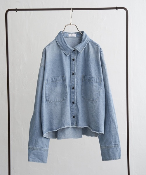 notch.(ノッチ)の「【notch.by KR 】カットオフデニムシャツ(シャツ/ブラウス・レディース・ブルー/ネイビー/ダークネイビー・M)」の21枚目の写真