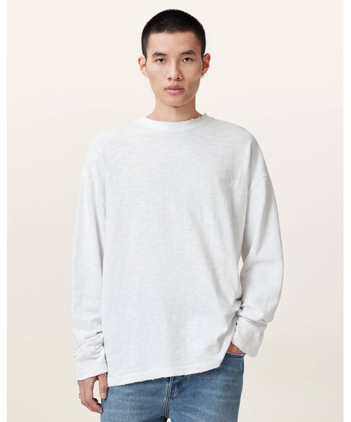 ALLSAINTS(オールセインツ)の「FOSTER LONG SLEEVE T-SHIRT | FOSTER 長袖 Tシャツ(Tシャツ/カットソー・メンズ・ホワイト・S/M/L/XS)」の1枚目の写真