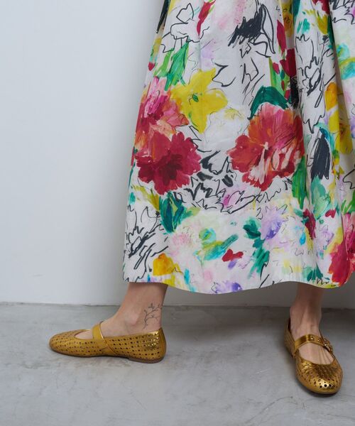 LANVIN en Bleu(ランバンオンブルー)の「fleur de fleurプリントタックスカート(スカート・レディース・ピンク・36)」の8枚目の写真