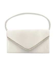 Retica（レティカ）の「結婚式バッグ  2way サテン Vカット ビジュー ミニ ハンドバッグ パーティー （ショルダーバッグ）」