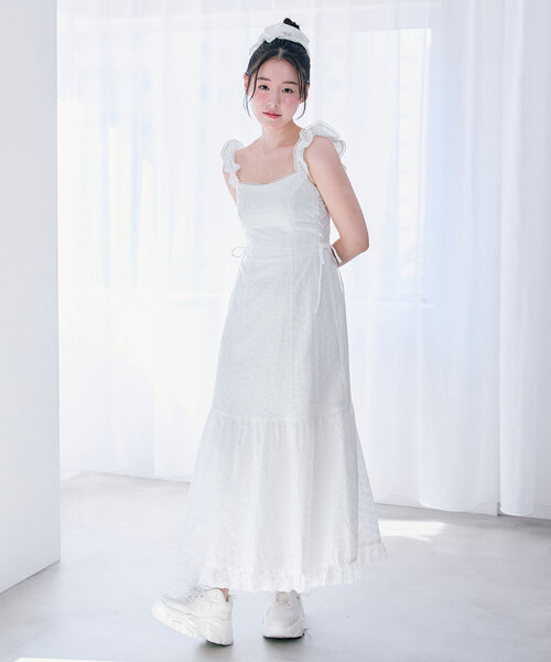 OLIVE des OLIVE(オリーブデオリーブ)の「サイドレースアップワンピース(ワンピース・レディース・チェック/オフホワイト/サックスブルー・FREE)」の6枚目の写真