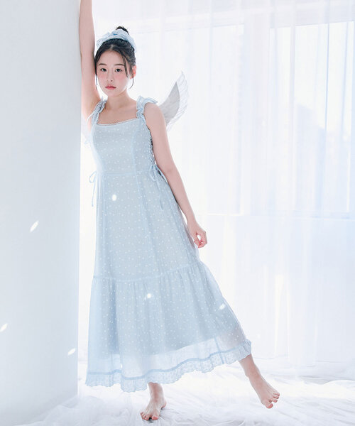 OLIVE des OLIVE(オリーブデオリーブ)の「サイドレースアップワンピース(ワンピース・レディース・チェック/オフホワイト/サックスブルー・FREE)」の12枚目の写真