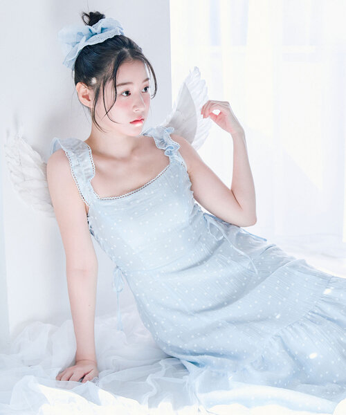 OLIVE des OLIVE(オリーブデオリーブ)の「サイドレースアップワンピース(ワンピース・レディース・チェック/オフホワイト/サックスブルー・FREE)」の13枚目の写真