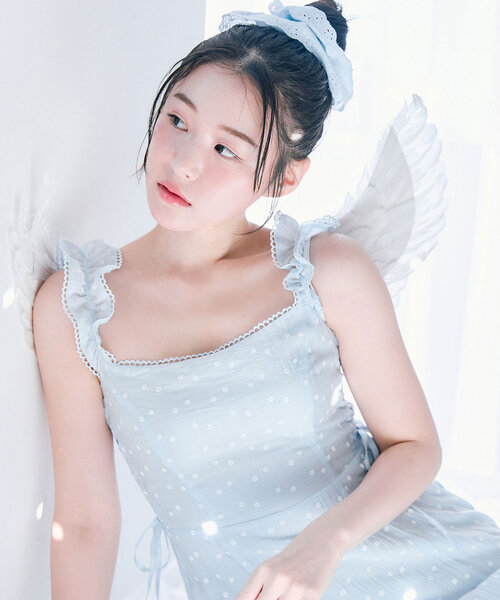 OLIVE des OLIVE(オリーブデオリーブ)の「サイドレースアップワンピース(ワンピース・レディース・チェック/オフホワイト/サックスブルー・FREE)」の14枚目の写真