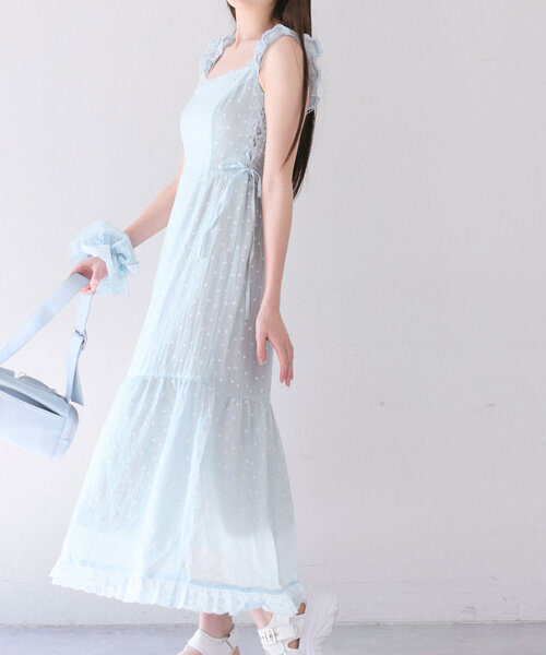 OLIVE des OLIVE(オリーブデオリーブ)の「サイドレースアップワンピース(ワンピース・レディース・チェック/オフホワイト/サックスブルー・FREE)」の22枚目の写真