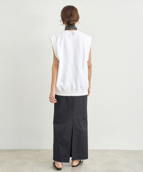 IENA（イエナ）の「LOOPWHEELER for LOWERCASE 別注 ライトツリウラケ Vネックベスト（ベスト・レディース・グレー/ホワイト・FREE）」の17枚目の写真