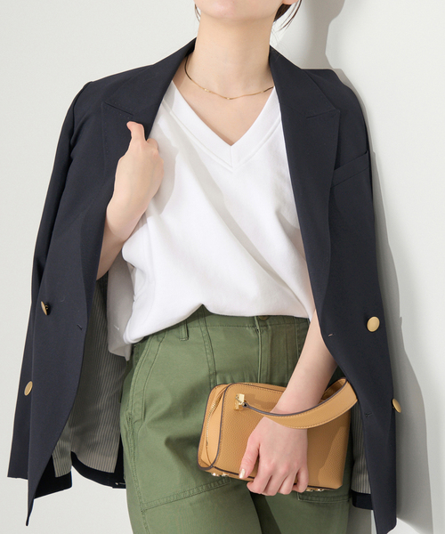 IENA（イエナ）の「LOOPWHEELER for LOWERCASE 別注 ライトツリウラケ Vネックベスト（ベスト・レディース・グレー/ホワイト・FREE）」の20枚目の写真