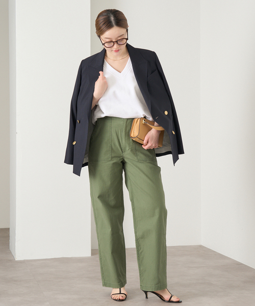 IENA（イエナ）の「LOOPWHEELER for LOWERCASE 別注 ライトツリウラケ Vネックベスト（ベスト・レディース・グレー/ホワイト・FREE）」の21枚目の写真