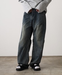 Vintage-Like Wide Straight Denim Pants / ヴィンテージライク ワイドストレートデニムパンツ メンズ 秋物 秋服 2026年秋冬