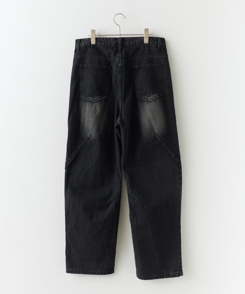 ROOPTOKYO(ループトウキョウ)の「Vintage-Like Wide Straight Denim Pants / ヴィンテージライク ワイドストレートデニムパンツ メンズ 夏物 夏服(デニムパンツ・メンズ・ブラック/ネイビー・M/L)」の4枚目の写真