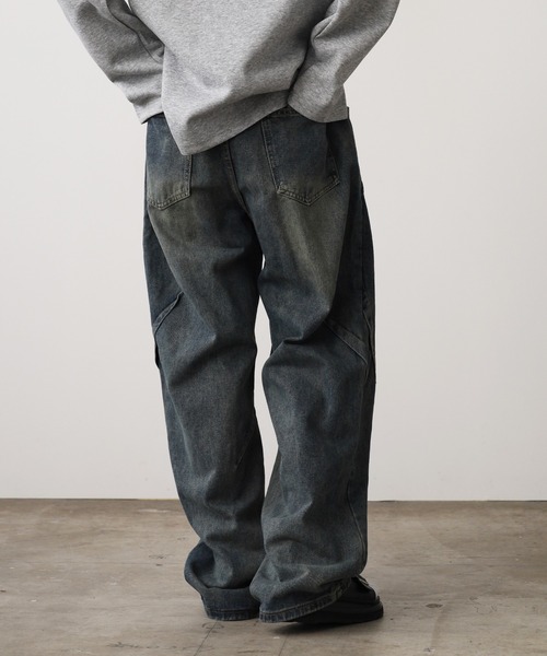 ROOPTOKYO(ループトウキョウ)の「Vintage-Like Wide Straight Denim Pants / ヴィンテージライク ワイドストレートデニムパンツ メンズ 夏物 夏服(デニムパンツ・メンズ・ブラック/ネイビー・M/L)」の12枚目の写真