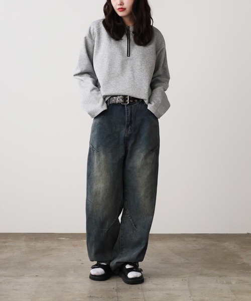 ROOPTOKYO(ループトウキョウ)の「Vintage-Like Wide Straight Denim Pants / ヴィンテージライク ワイドストレートデニムパンツ メンズ 夏物 夏服(デニムパンツ・メンズ・ブラック/ネイビー・M/L)」の14枚目の写真