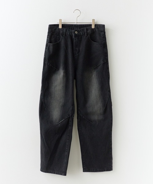 ROOPTOKYO(ループトウキョウ)の「Vintage-Like Wide Straight Denim Pants / ヴィンテージライク ワイドストレートデニムパンツ メンズ 夏物 夏服(デニムパンツ・メンズ・ブラック/ネイビー・M/L)」の3枚目の写真