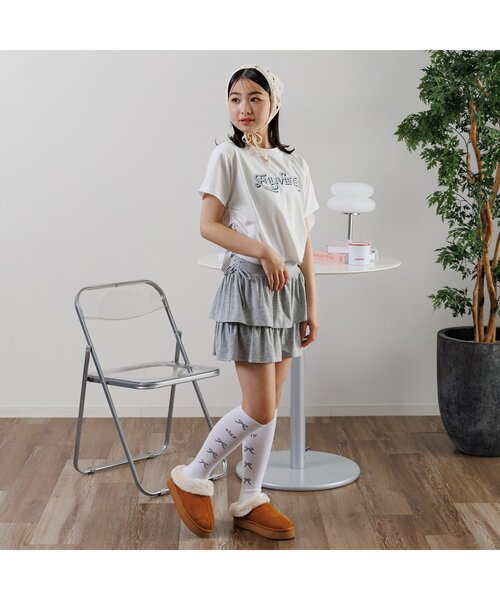 りぼんロゴガーリーハイソックス（ソックス/靴下）｜algy