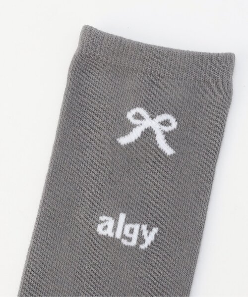 algy（アルジー）の「りぼんロゴガーリーハイソックス（ソックス/靴下・キッズ・オフホワイト/グレー/ブラック・21/24）」の7枚目の写真