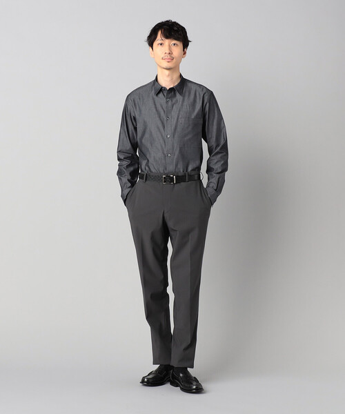 COMME CA MEN(コムサメン)の「デニムライクコットンツイル レギュラーカラーシャツ(シャツ/ブラウス・メンズ・ブラック/ネイビー・M/S/L)」の3枚目の写真