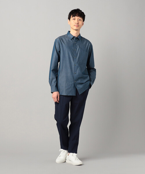 COMME CA MEN(コムサメン)の「デニムライクコットンツイル レギュラーカラーシャツ(シャツ/ブラウス・メンズ・ブラック/ネイビー・M/S/L)」の7枚目の写真