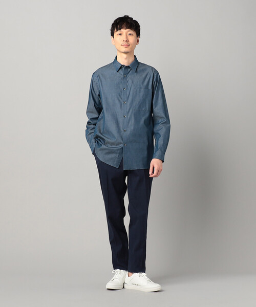 COMME CA MEN(コムサメン)の「デニムライクコットンツイル レギュラーカラーシャツ(シャツ/ブラウス・メンズ・ブラック/ネイビー・M/S/L)」の8枚目の写真