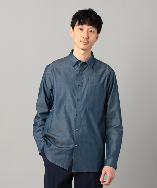 COMME CA MEN(コムサメン)の「デニムライクコットンツイル レギュラーカラーシャツ(シャツ/ブラウス・メンズ・ブラック/ネイビー・M/S/L)」の12枚目の写真