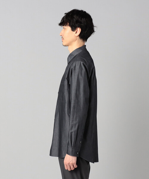 COMME CA MEN(コムサメン)の「デニムライクコットンツイル レギュラーカラーシャツ(シャツ/ブラウス・メンズ・ブラック/ネイビー・M/S/L)」の14枚目の写真