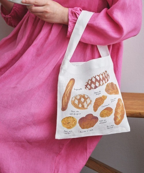 fog linen work(フォグリネンワーク)の「fog(フォグ)リネンバッグ ISABELLE BOINOT(ハンドバッグ・レディース・ブルー/ブラウン・ONE SIZE)」の1枚目の写真