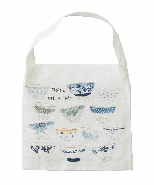 fog linen work(フォグリネンワーク)の「fog(フォグ)リネンバッグ ISABELLE BOINOT(ハンドバッグ・レディース・ブルー/ブラウン・ONE SIZE)」の4枚目の写真