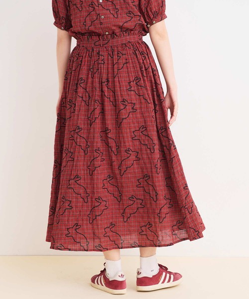 I am I in fact...（アイアムアイインファクト）の「run rabbit ギャザースカート（スカート・レディース・グリーン/レッド・FREE）」の21枚目の写真