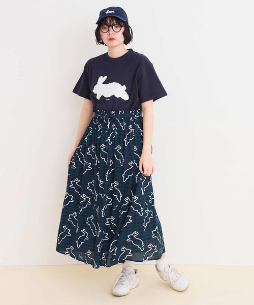 I am I in fact...（アイアムアイインファクト）の「run rabbit ギャザースカート（スカート・レディース・グリーン/レッド・FREE）」の7枚目の写真