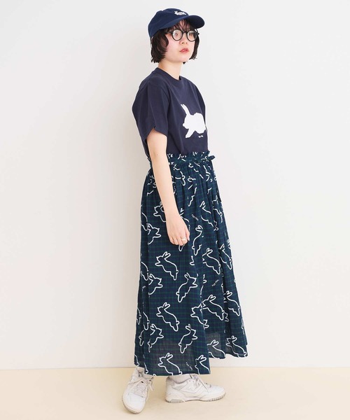 I am I in fact...（アイアムアイインファクト）の「run rabbit ギャザースカート（スカート・レディース・グリーン/レッド・FREE）」の6枚目の写真