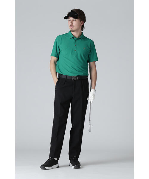 ST ANDREWS ミュージック柄ジャガードポロシャツ (MENS)サイズM St ANDREWS ポロシャツ 「St ANDREWS」ミュージック柄ジャガード
