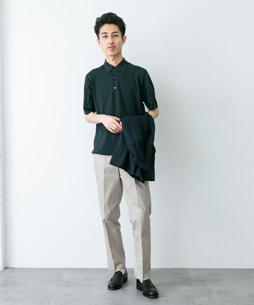 URBAN RESEARCH DOORS（アーバンリサーチドアーズ）の「『UR TECH ひやサラクール』『接触冷感/UVカット』 ニットポロシャツ（シャツ/ブラウス・メンズ・アイボリー/グレー系その他/グリーン/ネイビー・MEDIUM/LARGE）」の6枚目の写真