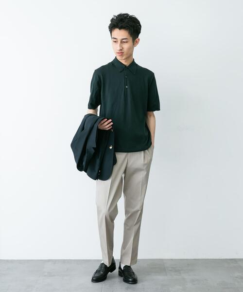 URBAN RESEARCH DOORS（アーバンリサーチドアーズ）の「『UR TECH ひやサラクール』『接触冷感/UVカット』 ニットポロシャツ（シャツ/ブラウス・メンズ・アイボリー/グレー系その他/グリーン/ネイビー・MEDIUM/LARGE）」の7枚目の写真