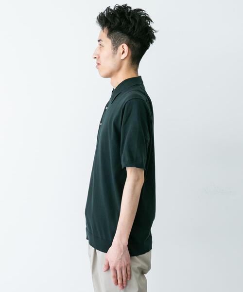 URBAN RESEARCH DOORS（アーバンリサーチドアーズ）の「『UR TECH ひやサラクール』『接触冷感/UVカット』 ニットポロシャツ（シャツ/ブラウス・メンズ・アイボリー/グレー系その他/グリーン/ネイビー・MEDIUM/LARGE）」の10枚目の写真