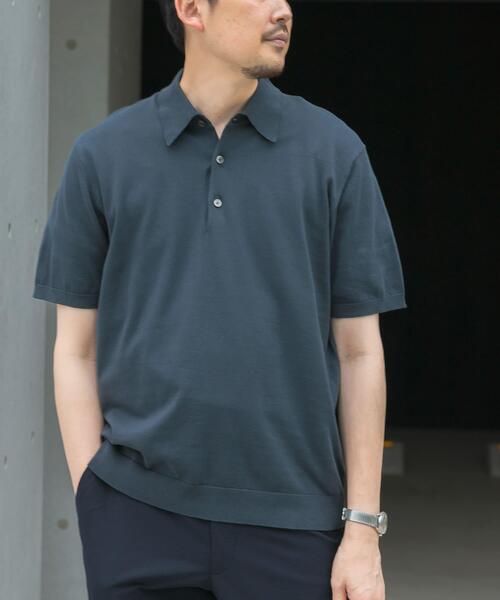 URBAN RESEARCH DOORS（アーバンリサーチドアーズ）の「『UR TECH ひやサラクール』『接触冷感/UVカット』 ニットポロシャツ（シャツ/ブラウス・メンズ・アイボリー/グレー系その他/グリーン/ネイビー・MEDIUM/LARGE）」の14枚目の写真