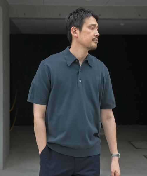 URBAN RESEARCH DOORS（アーバンリサーチドアーズ）の「『UR TECH ひやサラクール』『接触冷感/UVカット』 ニットポロシャツ（シャツ/ブラウス・メンズ・アイボリー/グレー系その他/グリーン/ネイビー・MEDIUM/LARGE）」の16枚目の写真