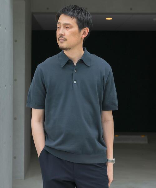 URBAN RESEARCH DOORS（アーバンリサーチドアーズ）の「『UR TECH ひやサラクール』『接触冷感/UVカット』 ニットポロシャツ（シャツ/ブラウス・メンズ・アイボリー/グレー系その他/グリーン/ネイビー・MEDIUM/LARGE）」の17枚目の写真