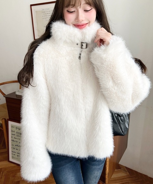 moment+（モーメントプラス）の「2WAYアレンジカラーファーブルゾン（ブルゾン・レディース・アイボリー/ベージュ/モカ/チャコールグレー/ブラック・L/M）」の19枚目の写真