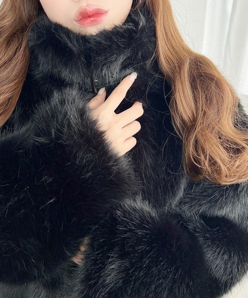 moment+（モーメントプラス）の「2WAYアレンジカラーファーブルゾン（ブルゾン・レディース・アイボリー/ベージュ/モカ/チャコールグレー/ブラック・L/M）」の10枚目の写真