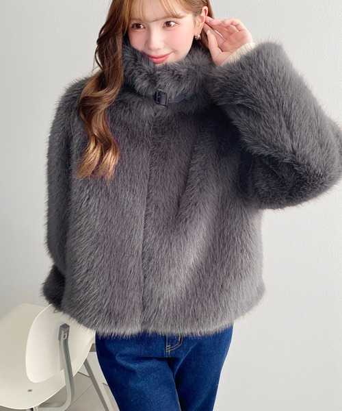 moment+（モーメントプラス）の「2WAYアレンジカラーファーブルゾン（ブルゾン・レディース・アイボリー/ベージュ/モカ/チャコールグレー/ブラック・L/M）」の17枚目の写真