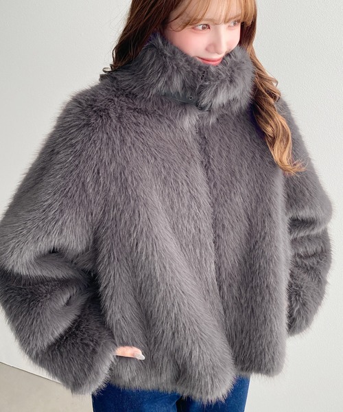 moment+（モーメントプラス）の「2WAYアレンジカラーファーブルゾン（ブルゾン・レディース・アイボリー/ベージュ/モカ/チャコールグレー/ブラック・L/M）」の13枚目の写真