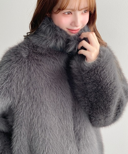 moment+（モーメントプラス）の「2WAYアレンジカラーファーブルゾン（ブルゾン・レディース・アイボリー/ベージュ/モカ/チャコールグレー/ブラック・L/M）」の14枚目の写真