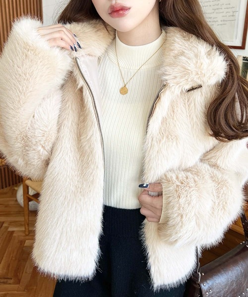 2WAYアレンジカラーファーブルゾン（ブルゾン）｜moment+（モーメント