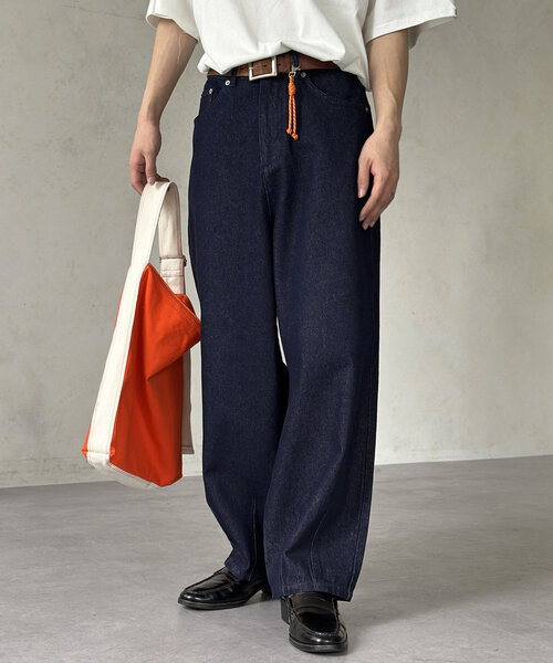 CPCM（シーピーシーエム）の「チャーム付きランタンデニムパンツ（デニムパンツ・メンズ・インディゴブルー/ネイビー/ブラック・MEDIUM/LARGE）」の2枚目の写真