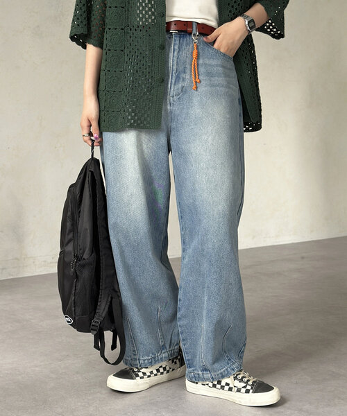 CPCM（シーピーシーエム）の「チャーム付きランタンデニムパンツ（デニムパンツ・メンズ・インディゴブルー/ネイビー/ブラック・MEDIUM/LARGE）」の3枚目の写真