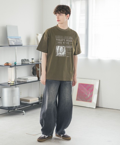 PBLIM(ページボーイリム)の「《UNISEX》ニュースペーパーTシャツ(Tシャツ/カットソー・レディース・オフホワイト/カーキ/ブラウン・MEDIUM/LARGE)」の15枚目の写真