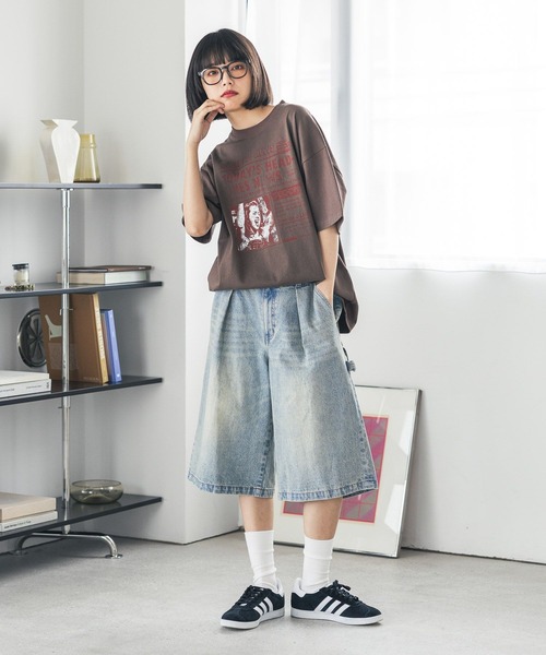 PBLIM(ページボーイリム)の「《UNISEX》ニュースペーパーTシャツ(Tシャツ/カットソー・レディース・オフホワイト/カーキ/ブラウン・MEDIUM/LARGE)」の9枚目の写真