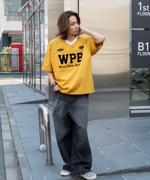 WEGO（ウィゴー）の「WEGO/グラフィックフットボールT（Tシャツ/カットソー・メンズ・ネイビー/イエロー・MEDIUM/LARGE）」の3枚目の写真
