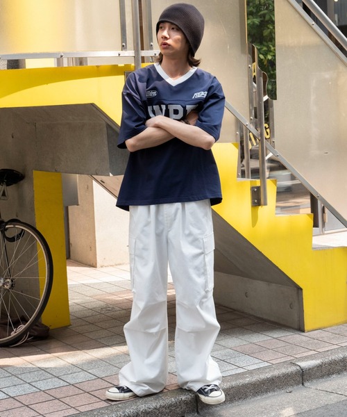 WEGO（ウィゴー）の「WEGO/グラフィックフットボールT（Tシャツ/カットソー・メンズ・ネイビー/イエロー・MEDIUM/LARGE）」の9枚目の写真